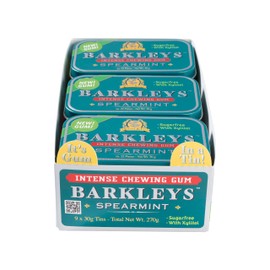 Barkleys Sugar Free Gum, Spearmint - Breath Refreshing and Long-lasting Flavor, Sugarless with Mint, Keto, Vegan-9 Pack (270g, 198 gums)