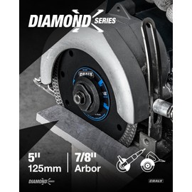 CRALY 5 Inch Super Thin Diamond Blade, 7/8 in Arbor, 5'' Diamond Tile Blade for Angle Grinder & Tile Saw, Diamond Cutting Wheel for Cutting Ceramic, Tile, Marble, Granite, Brick, Porcelain, 2PC
