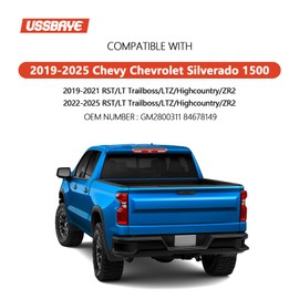 Ussbaye LED Tail Light Compatible with 2019-2025 Chevy Silverado 1500 RST/LT Trailboss/LTZ/High Country /ZR2 Taillights Assembly with Bulb and Harness GM2800311 84678149 （ Left Driver Side ）