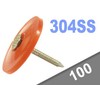 1" x 12GA Ring 304SS Plastic Cap Nails 100ct