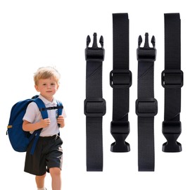 ROOMHUAWAY Pack of 2 Black Chest Strap Backpack, Adjustable Chest Strap Backpack Children with Buckles and Fasteners, Quick Release, Durable Backpack Strap for Children and Adults