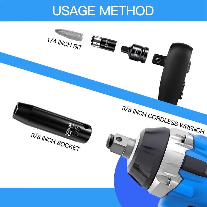 NOEAIKE 95Pcs 3/8-Inch Drive Impact Socket Set,Cr-V Deep&Shallow Sockets Size