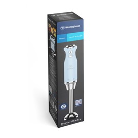 Westinghouse Hand Blender - 5-Speed Immersion Blender with Turbo Function, Stainless Steel Blade & Rod, 500W Power, Easy to Clean, Retro Kitchen Appliance for Smoothies & Soups, Blue