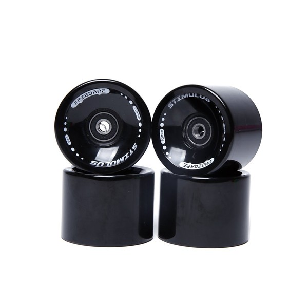 FREEDARE 70mm Longboard Wheels with ABEC-7 Bearings and Spacers(Black,Set of 4)