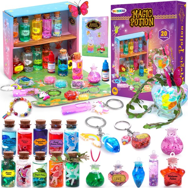 Tacobear Creative Gifts for Girls from 6 7 8 9 10 Years, 20 Magic Potion Craft Set Magic Potion Kit Birthday Gifts Girls Toy Girls Craft Set Girls from 7 8 9 10 Years