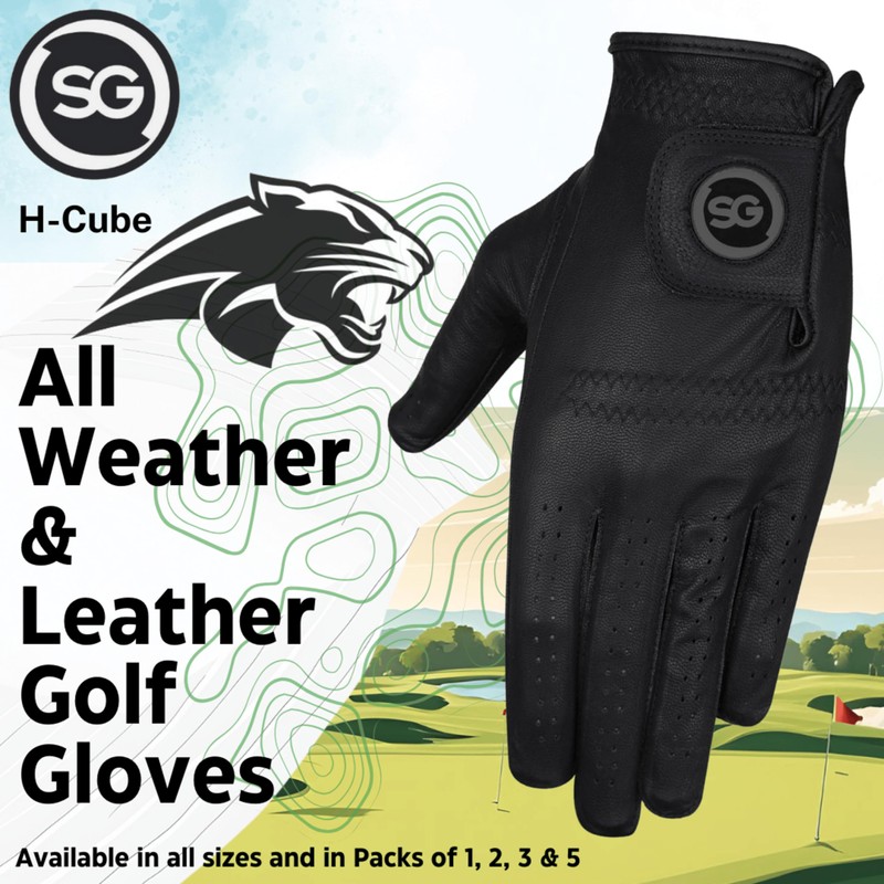 H-Cube All-Weather Microfiber Golf Gloves Men Right Handed Golfer Medium
