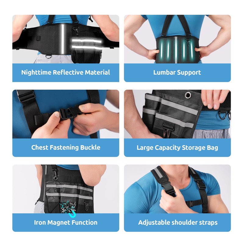 Lower Back Brace with Suspenders,Back Support Belt for Men &