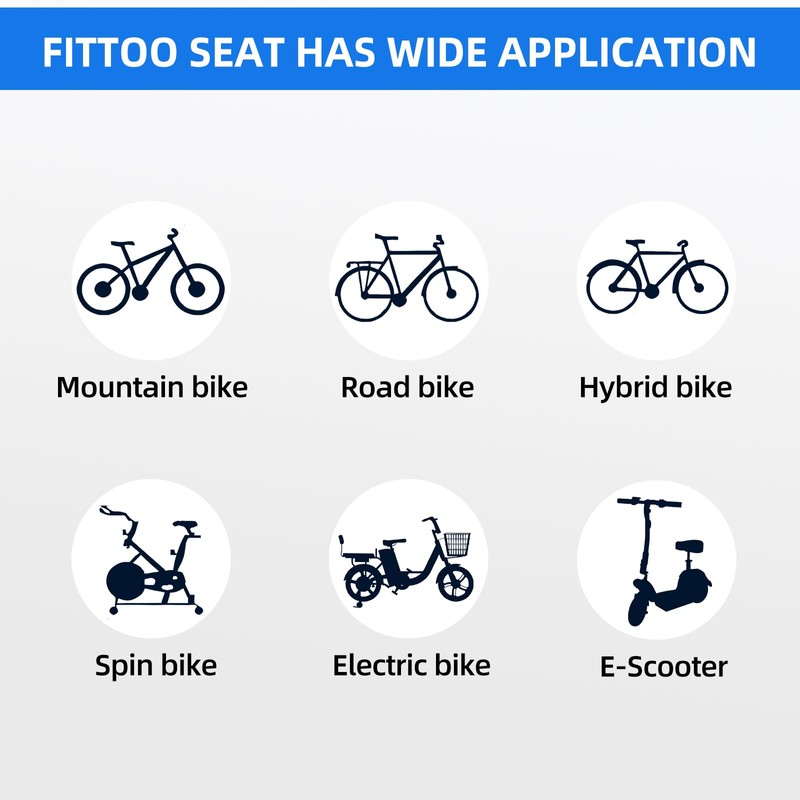 FITTOO Bike Seat, Large Bicycle Saddle for Electric and Hybrid