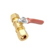BesNPT 2Pcs Brass Mini Ball Valve Shut Off Switch, 3/8"