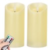 Flameless Flickering Battery Operated Candles 2pack Real Wax Pillar LED