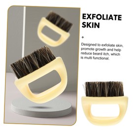 Angoily 4pcs Men Beard Brush Ergonomic Hair Styling Cleaning Brush for Grooming Exfoliating and Reducing Beard Itch Design for Home and Barber Use