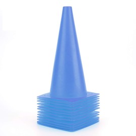 12 Inch Blue Traffic Training Cones, Plastic Safety Parking Cones, Agility Field Marker Cones for Soccer Basketball Football Drills Training, Outdoor Sport Activity & Festive Events - 12 Pack