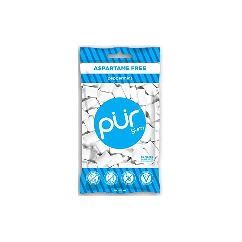 Pur Gum Peppermint, 2.72 Ounce , 3 Bags