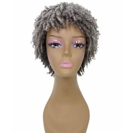 LUXLUXE Kayla Curly Locs 11 in Long Full Wig Full Cap Wig, Heat Resistant Fibers, Multiple Shades of Natural, Dip Dyed, & Blended Colors