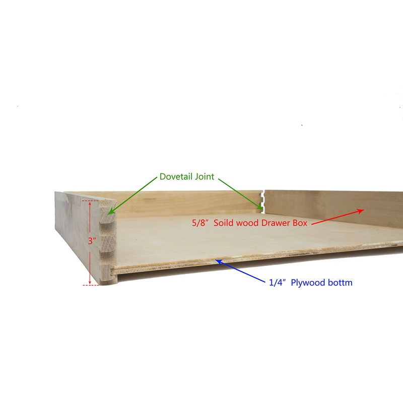 Couver Pull Out Tray Bottom Mount Side Mount Birch Cabinet