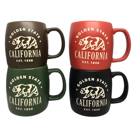 Americaware 22oz California Etched Matte Mugs - Set of 4