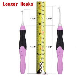 11 Tallas Ganchillos Crochet,Agujas de Ganchillo Led con Estuche,Ganchos de Ganchillo con Luz,2.5mm a 8.0mm