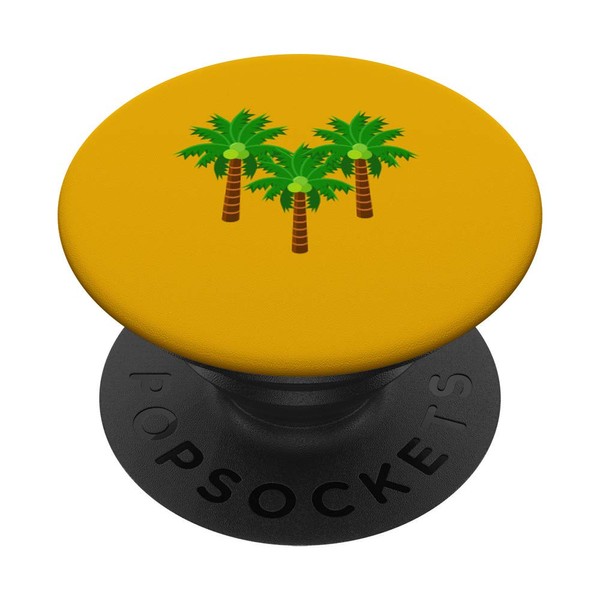 Green Tropical Palm Trees on Orange Background. PopSockets Grip and