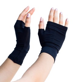 YoRo Naturals, RemedyWear Fingerless Moisturizing Gloves for Relief from Eczema and Inflammation with Tencel and Zinc Gloves for Adult(White,S-M)