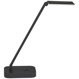 Rayven 22" High Desk Lamp Adjustable Height Black LED USB Ports Charging