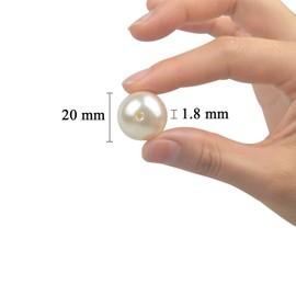 Yixuan LLC Elegant Glossy Polished Pearls 45pcs 20mm Assorted Plastic Loose Beads for Vase Fillers, DIY Jewelry Necklaces, Table Scatter, Wedding, Birthday Party,Home Decoration (White 20mm)