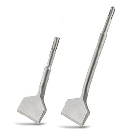SDS Plus Chisel, 2pcs Tile Removing Chisel SDS-Plus Cranked Chisel Bits, Wide 75mm X 165mm & 250mm Angled Bent Chisel Set,Masonry Floor Wall Tiles Remover Chisel Tool
