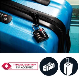 Master Lock 4680EURDBLK Combination Travel Padlock TSA Certified, Black, 5,5 x 3 x 2,6 cm