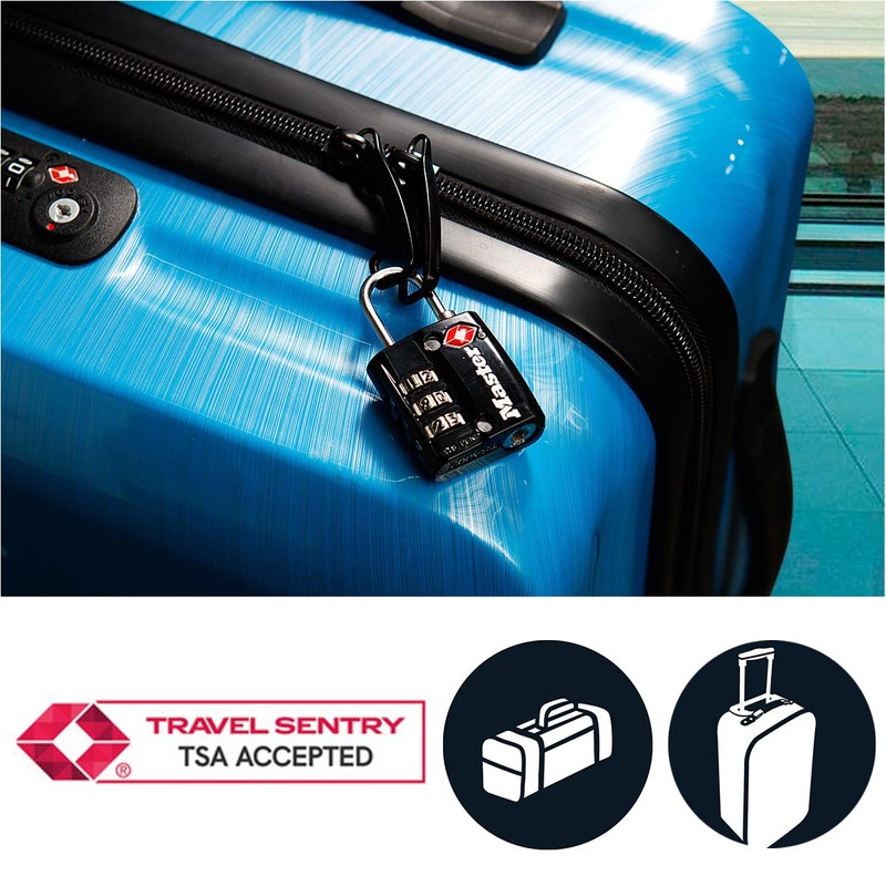 Master Lock 4680EURDBLK Combination Travel Padlock TSA Certified, Black, 5,5