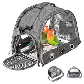 Vogl-Tragetasche Mit Stehstange Und Edelstahl-Tablett,33 * 24 * 26CM Leichter Rucksack Für Papagei,Papageen-Reisetasche,Papageien-Vogel Reisetasche Für Papageien,Sittiche,Hamster,Vogel