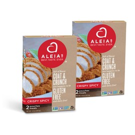 ALEIA'S BEST. TASTE. EVER. Crispy Spicy Coat & Crunch - 4.5 oz / 2 Pack – Crispy Breading for Poultry, Meat, Seafood, Vegetables - Certified Gluten Free, Non-GMO, Dairy Free, Low Sodium, Kosher, Easy to Prepare