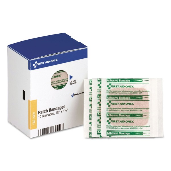 Patch Bandages, 1 1/2'' x 1 1/2'', SmartCompliance Refill, 10/Box, Sold as 1 Box
