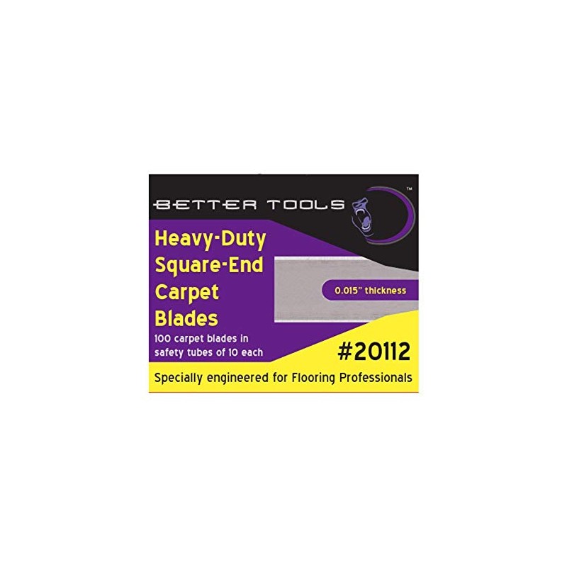 0.015" Silver Slotted Heavy Duty Square End Carpet Blade (10