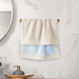 ESQUIMAL Toalla de Baño de Microfibra Súper Suave Doble Vista | Absorción máxima y Secado Extra rápido | Bath Towel (Azul Cielo - Beige, Pullman)
