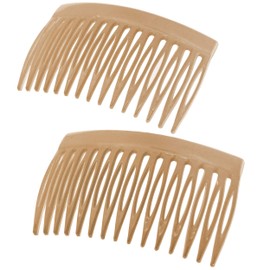 Camila Paris CP3112 French Hair Side Comb, Small, Curved Beige French Twist Hair Combs Decorative, Strong Hold Hair Clips for Women Bun Chignon Up-Do Styling Girls Hair Accessories, Made in France