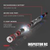 NEBO Rechargeable Pen Light Flashlight 360-Lumens Inspector 1 pack, Black