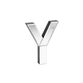 COLLECTIVE HOME - 7-inch Tall Mirrored Glass and Wood Decorative Letter, Home-Bedroom-Office Wall Décor. Perfect Fun Gift to Encourage Girls, Young Ladies & Teens. (Y)