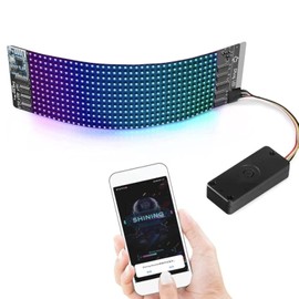 Bluetooth Programmable Mini Rgb Flexible Led Module 16 * 32 Pixel Display Matrix Logo Android Ios Application Control Backpack Car Indoor Store Led Screen (Rgb Multi-color)