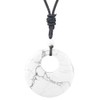 Neyisaa 40mm Round Crystal Donut Lucky Necklace for Women Men,
