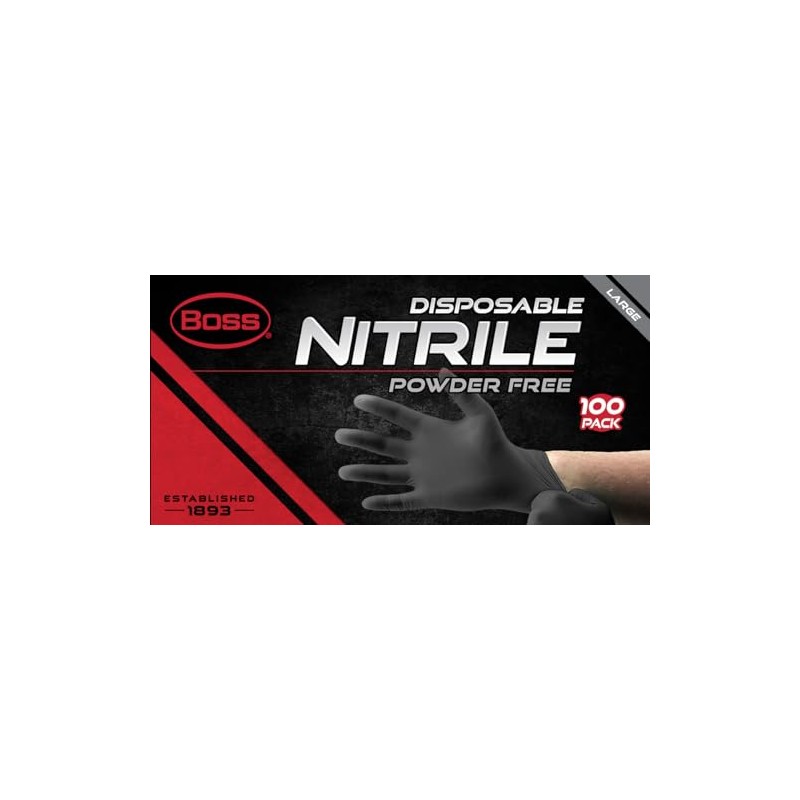 West Chester B21051-L 4 Mil Large Nitrile Glove Black -