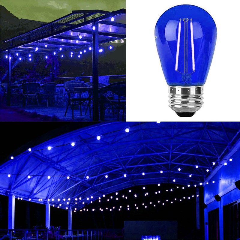 LRSUEYSKIN S14 Blue LED Bulb Replacement LED Light Bulbs 2W