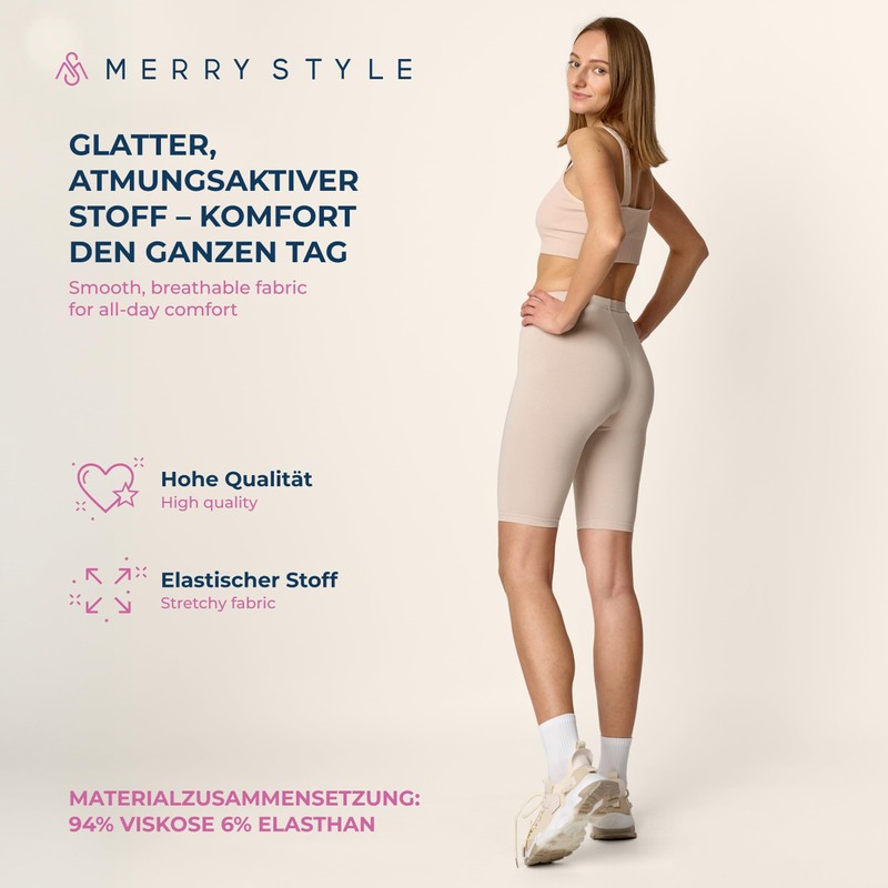 Merry Style MS10-145 Women's Shorts Short Leggings Comfortable Viscose Cycling