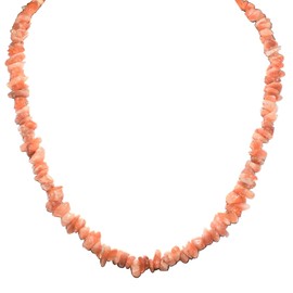 Zenergy Gems CHARGED 36" Sunstone Crystal Necklace Tumble Polished + Selenite Charging Heart Included (ALIGN CHAKRAS/CONQUER FEAR/INCREASE COMMUNICATION)