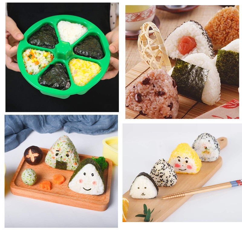 6 Cavity Triangle Sushi Mold Onigiri Rice Ball Press Maker