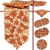Quinnyshop Autumn Leaves Embroidery Table Runner 40 x 90 cm