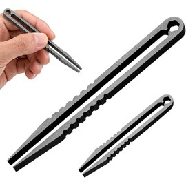 2 pinzas de titanio portátiles de aleación de titanio EDC pinzas de supervivencia para recoger pinzas de supervivencia para acampar al aire libre, accesorios de viaje, mini herramienta de precisión de
