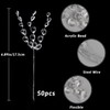 CCINEE 50pcs Acrylic Bead Drop Stems Flower Bouquet Crystal Bud