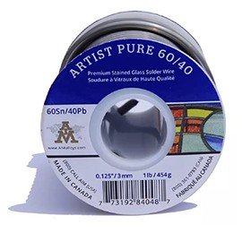 AIM Artist Pure 60/40 Stained Glass Solder, 0.125inch, 1lb (3mm / 454g)