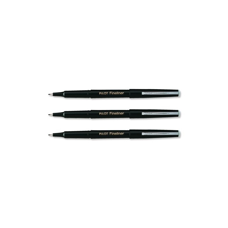 Pilot Fineliner 1.2 mm Tip - Black, Box of 12