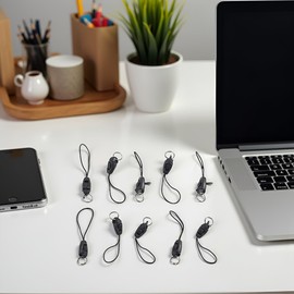 10Pcs/lot Black Detachable Buckle Mobile Phone Accessories Pendant Buckle Small Sling Anti-Lost Lanyard Cords Hanging Head Keychains Hooks, Fasteners,Identification Badges and Supplies Stamps