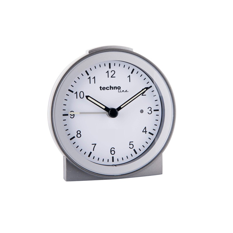Technoline modern und klassisch zu gleich Quarzwecker Modell G, Silber,